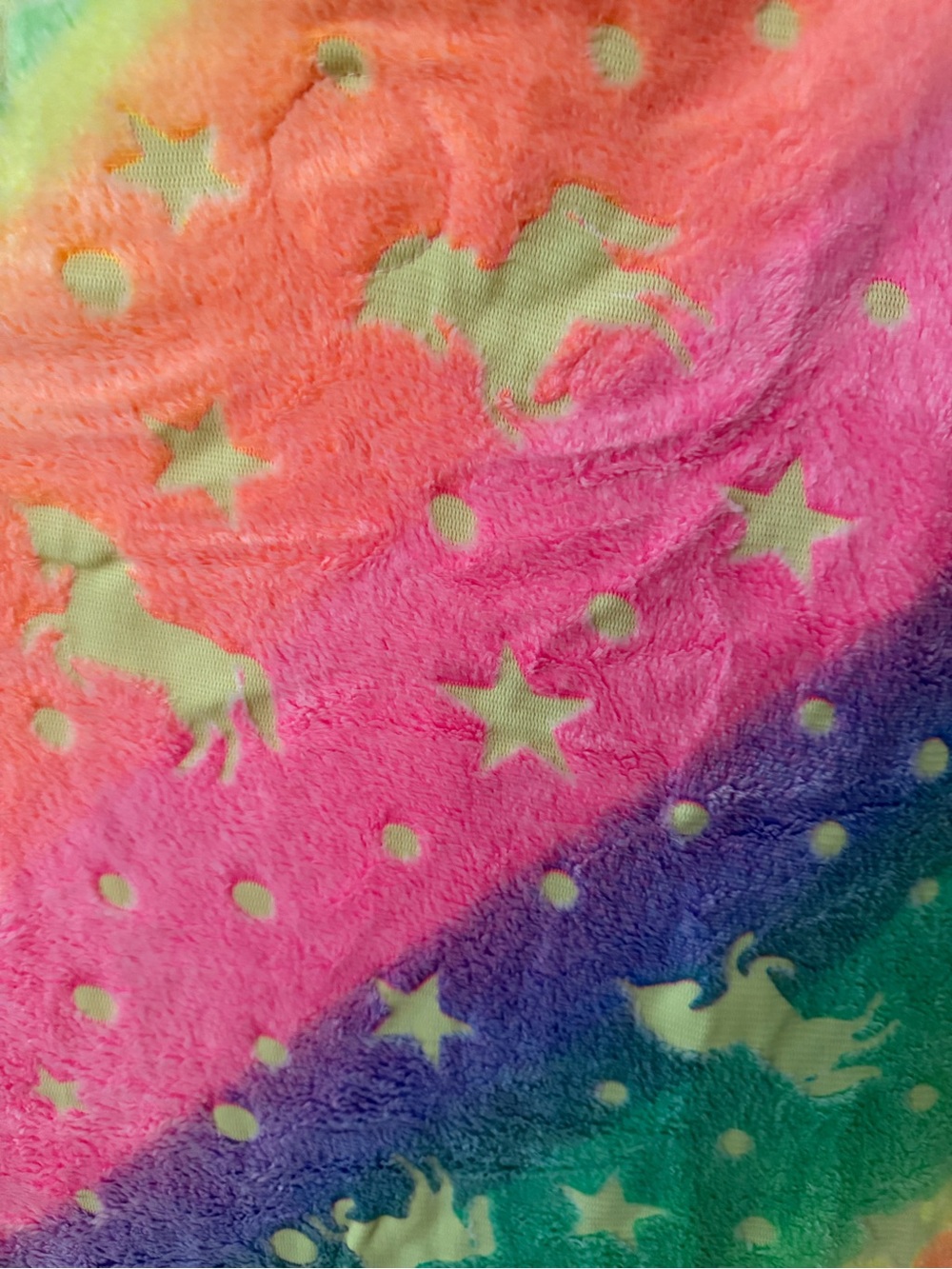 Kids Rainbow Unicorn Stars Plush Blanket and Pillow Nap Mat - Picture 2 of 6